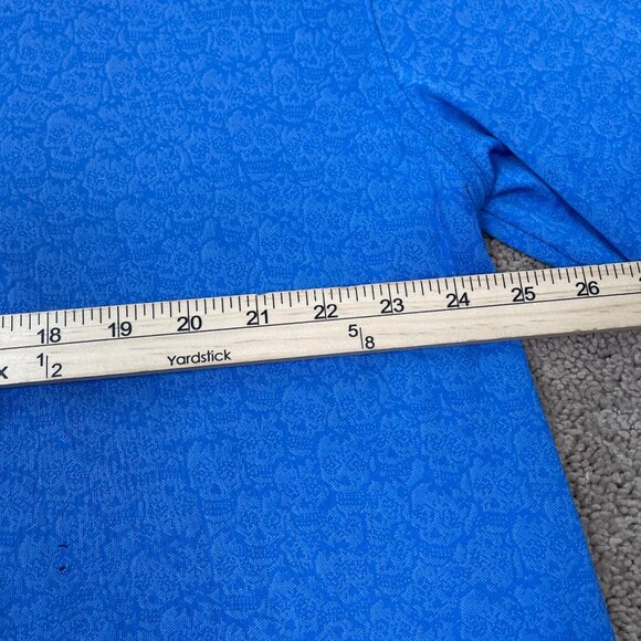 Peter Millar Polo Shirt Mens XXL Blue All Over Skull Print Golf Tennis Boat Prep - Picture 7 of 8